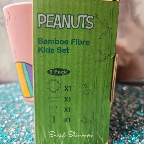 4 New Peanuts Snoopy & Woodstock Kids Easter Egg Dinner Plate Bowl Cup Utensils - Picture 10 of 12